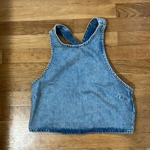 Apron back denim top